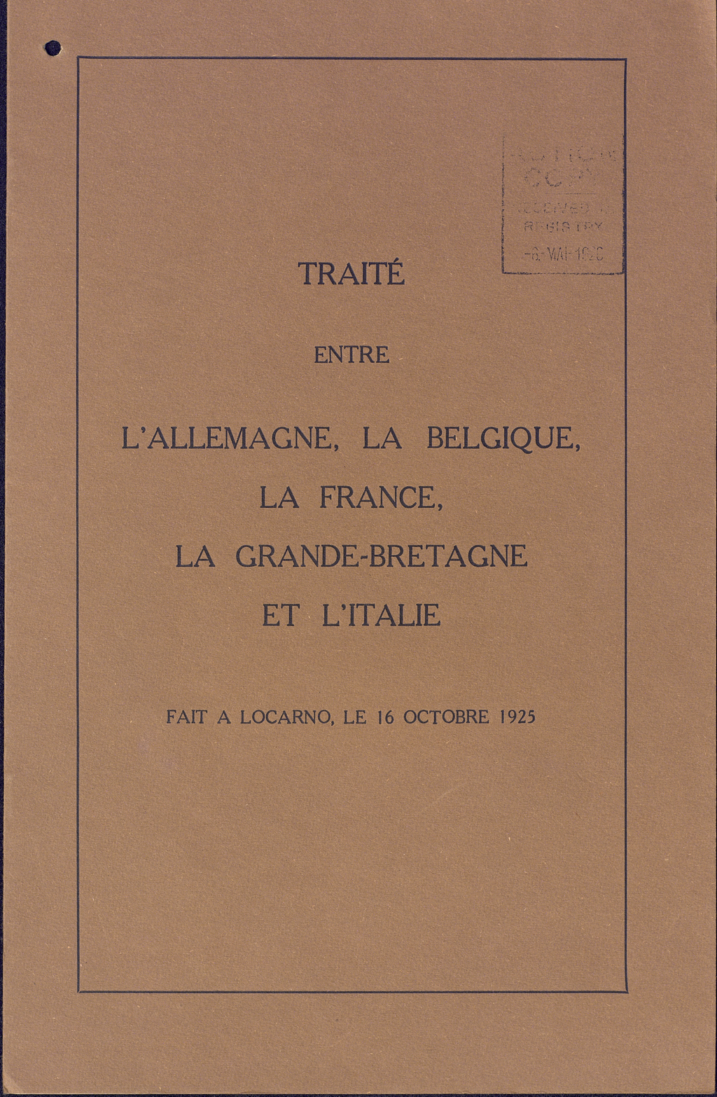 Locarno Pact cover page